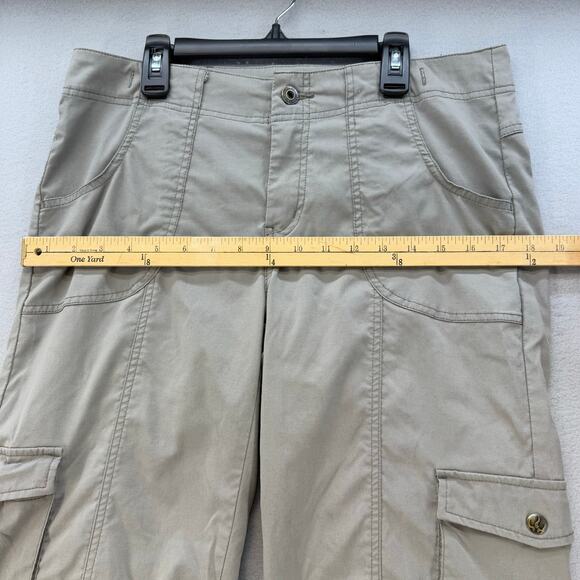 prAna Hiking Pants Women's 12 Tan Breathe Convertible Zip Off Cargo Gorpcore - Picture 12 of 15